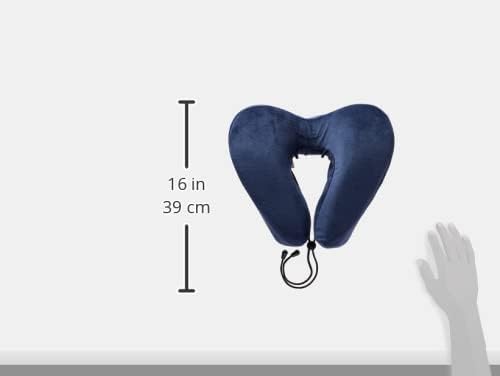 Lewis N. Clark Contoured Memory Foam Hexform Travel Cervical Neck Pillow for Shoulder & Neck Pain, Airplane, Camping, Kids & Adults, Premium, Navy