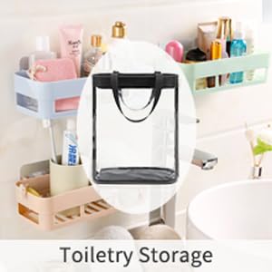 Travel Toiletry Bag, Clear Toiletry Bag for Women, Large Transparent Makeup Bag, Waterproof Clear Tote Bag Cosmetic Organizer, Portable Toiletry Bath Bag for Bathroom, Gym, Beach, Swimming, Traveling