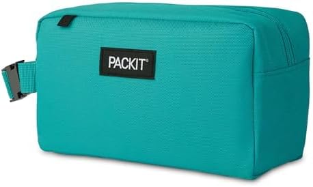 PackIt Freezable Snack Box, Teal, Built with ECOFREEZE Technology, Collapsible, Reusable, Zip Closure with Buckle Handle, Designed For Work Snacks, Fresh Snacks On the Go, Adults, and All Ages
