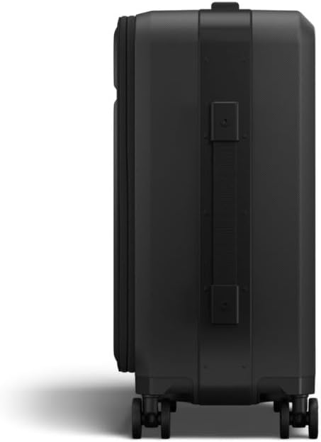 D_b_ Ramverk Pro Front Access Carry-On 21 Inch Hardside Luggage Extra Protection Aluminum Frame, Silent 360 Spinner Wheels, TSA Lock, Interior Laptop Compartment - Black Frame/Black