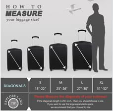Explore Land Travel Luggage Cover Suitcase Protector Fits 18-22 Inch Case (Black, S)