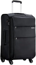 Hanke 24 Inch Expandable Luggage Large Suitcases with Wheels Softside Checked Luggage Rolling Suitcase with Lock Lightweight Travel Luggage for Men and Women 24 Inch Luggage.(Dark Gray)
