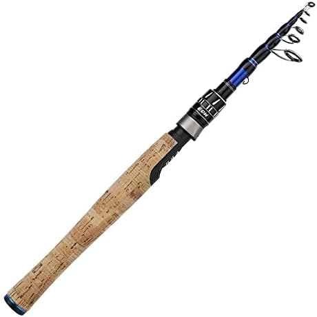 EOW XPEDITE PRO Portable Telescopic Casting and Spinning Fishing Rods, 24T Carbon Blanks & Solid Carbon Tip, Cork Handle, Travel Rod, Short Collapsible Rods