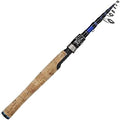 EOW XPEDITE PRO Portable Telescopic Casting and Spinning Fishing Rods, 24T Carbon Blanks & Solid Carbon Tip, Cork Handle, Travel Rod, Short Collapsible Rods