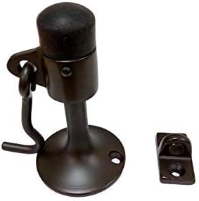 QCAA Solid Brass Door Stop, 4" Height, US10B ORB Oil Rubbed Bronze, Made in Taiwan, 1 Pack