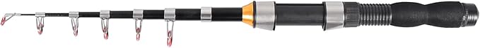 Telescopic Collapsible Extendable Fishing Rod for Saltwater and Freshwater, Lightweight and Compact Design