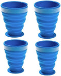 Collapsible Silicone Cup for Camping and Backpacking - Camping Dishware Gear Essentials in Blue (Made by Caddis Sports) (4)