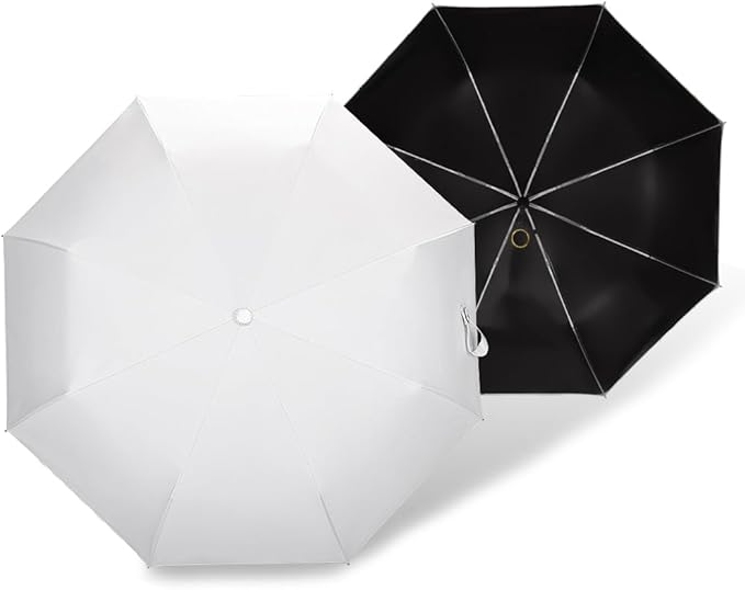 Cuby UV Sun Umbrella Compact Folding Umbrella lightweight Portable Manual Travel Umbrella for Rainproof & 99% UV Protection with Black Anti-UV Coating