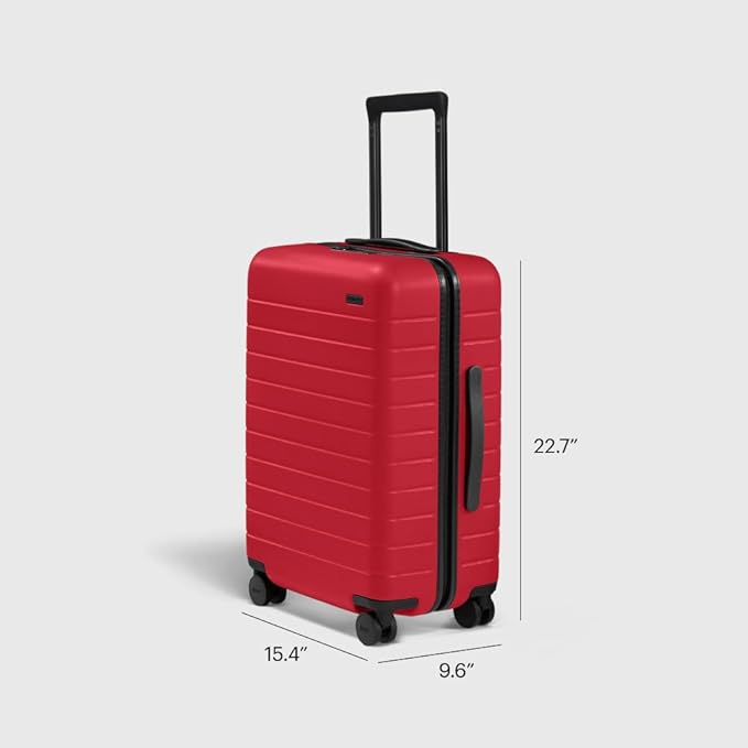 Away Bigger Carry-On Luggage, Lightweight Hardside Large Suitcase with Spinner Wheels, TSA Lock, Airline Approved, Cherry Red