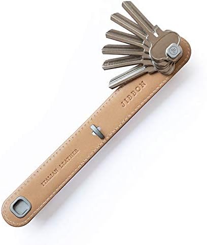 Jibbon Italian Premium Leather Key Organizer - Stylish Key Holder with Marine Grade 316 Stainless Steel, Compact EDC Keychain