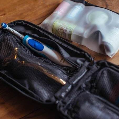 Gravel Hanging Toiletry Bag – Compact, Water-Resistant Travel Dopp Kit (Black, Plus)