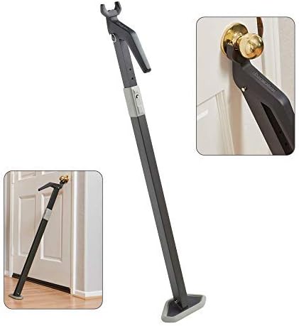 Super Heavy Duty Security Door Lock Bar Fully Adjustable Door Stopper Device for Home Defense for Residential and Commercial Use to Protect Against Forced Entry. Security Door Jammer by Securadoor