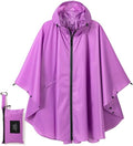 Rain Poncho Jacket Coat Hooded Zipper Style for Women/Men/Adult with Pocket