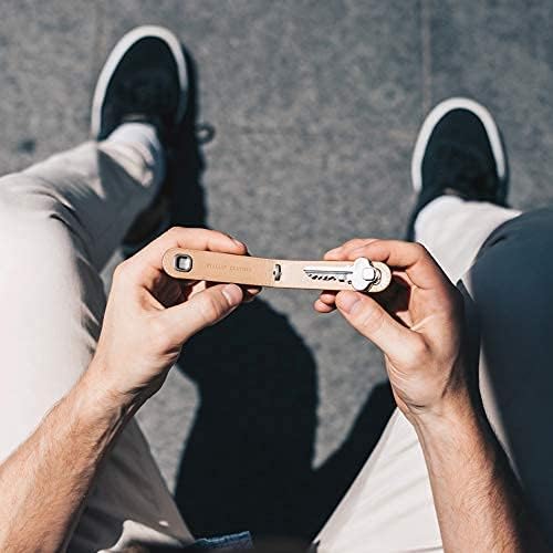 Jibbon Italian Premium Leather Key Organizer - Stylish Key Holder with Marine Grade 316 Stainless Steel, Compact EDC Keychain