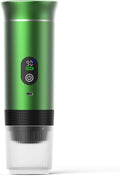 Portable Electric Coffee Maker, Digital Display, Compatible with Coffee Pods,Rechargeable Coffee Machine for Travel, Camping, RV,Home,Office (green)