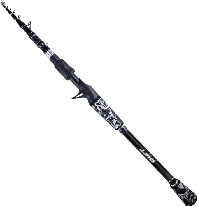 RIFT Venture Telescopic Fishing Rods, Rubber Grips, Fuji Guides, Carbon Fiber Rod, Durable Solid Carbon Tip, Floating Guides, Spinning Casting Travel Rod