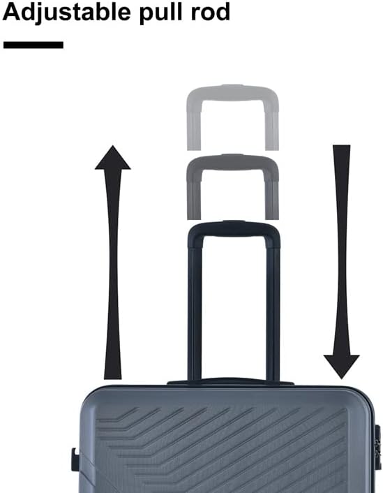 Campfun 3 Piece Luggage Sets, Hardshell ABS Luggage with TSA Lock, Carry On Suitcase Sets Lightweight Durable with 2 Hooks & Spinner Wheels, 20in/24in/28in - Grey(C)