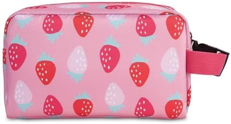 PackIt Freezable Snack Box, Sweet Strawberry, Built with ECOFREEZE Technology, Collapsible, Zip Closure with Buckle Handle, Designed For Work Snacks, Fresh Snacks On the Go, Adults, and All Ages