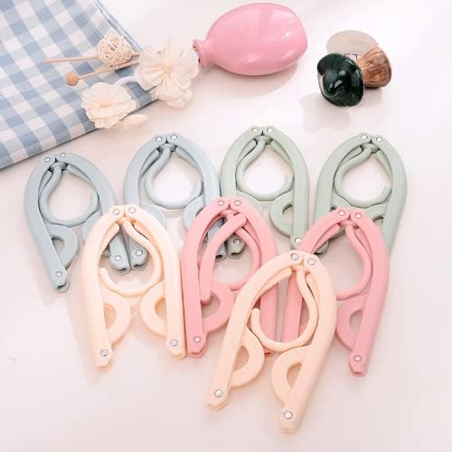 20 Pcs Foldable Travel Hangers - Portable Folding Collapsible Clothes Hangers Lightweight Travel Accessories Foldable Clothes Drying Rack Dorm Hanger for School Home with Clothesline