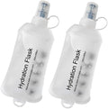CLINTT 250ml Soft Flask, Foldable Running Water Bottle, TPU Folding Soft Water Flask, BPA-Free Collapsible Flask for Hydration Pack Running Vest, Cycling, Climbing, Hiking - 2Pcs, White