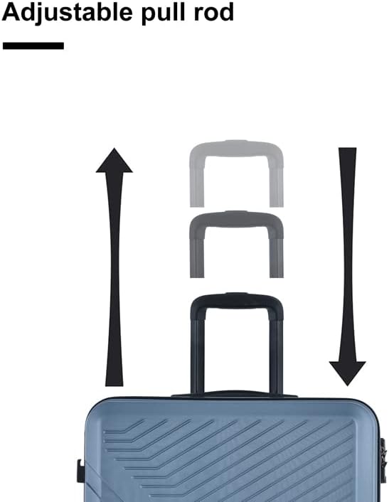 Campfun 3 Piece Luggage Sets, Hardshell ABS Luggage with TSA Lock, Carry On Suitcase Sets Lightweight Durable with 2 Hooks & Spinner Wheels, 20in/24in/28in - Light Blue(C)