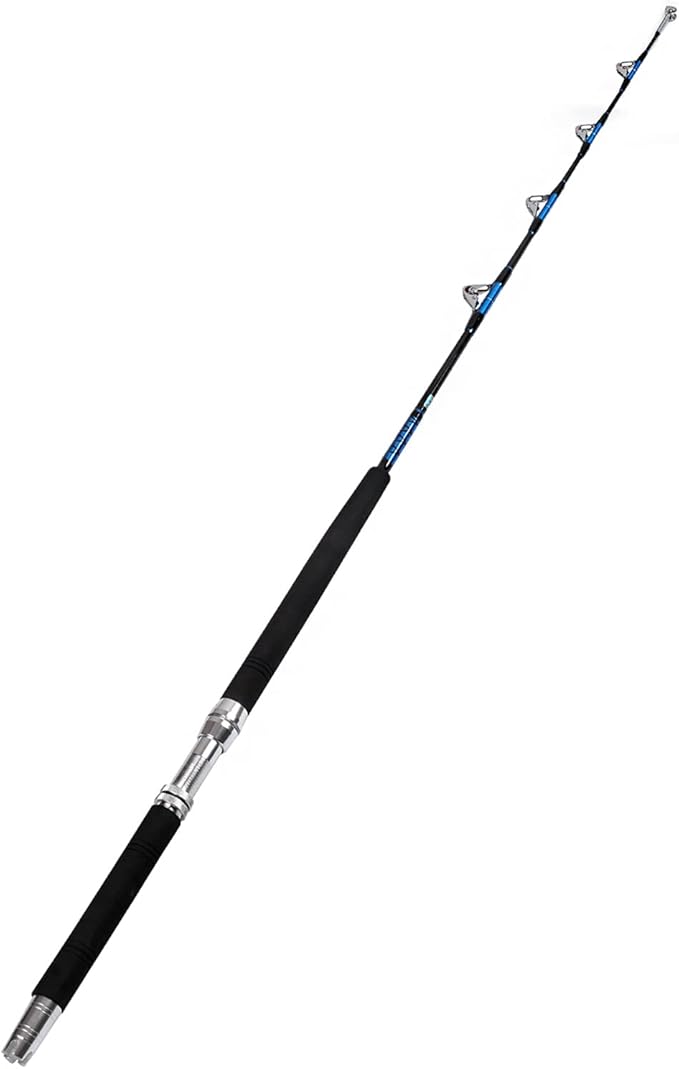 Fiblink Saltwater Offshore Heavy Trolling Fishing Rod Big Game Conventional Boat Fishing Roller Rod Pole with All Roller Guides (Heavy Power, 5-Feet 1-Inch)
