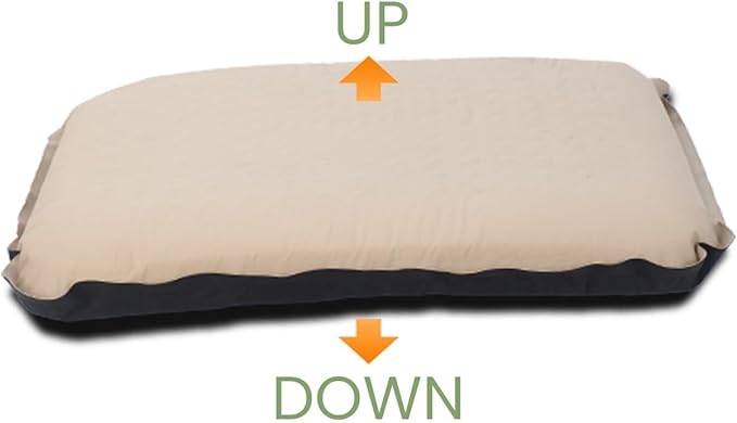 Self-Inflating Airplane Seat Cushion for Long Flights – Portable Travel Cushion Airplane Seat - Memory Foam Travel Seat Cushion Providing Pressure Relief and Premium Comfort (Extra Large Beige)