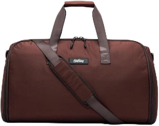 Halfday Convertible 2-in-1 Garment Duffel Weekender Bag 45L | Wrinkle-Free Travel, Hanging Suit Compartment, Shoe Pockets, Trolley Sleeve. Durable & Water-Resistant Carry-On, Port
