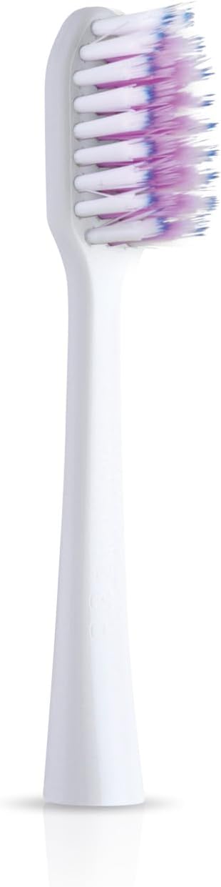 GUM Sonic Powered Toothbrush Refills, Tapered Bristles Clean Below The Gumline, White 2ct. (Pack of 2)