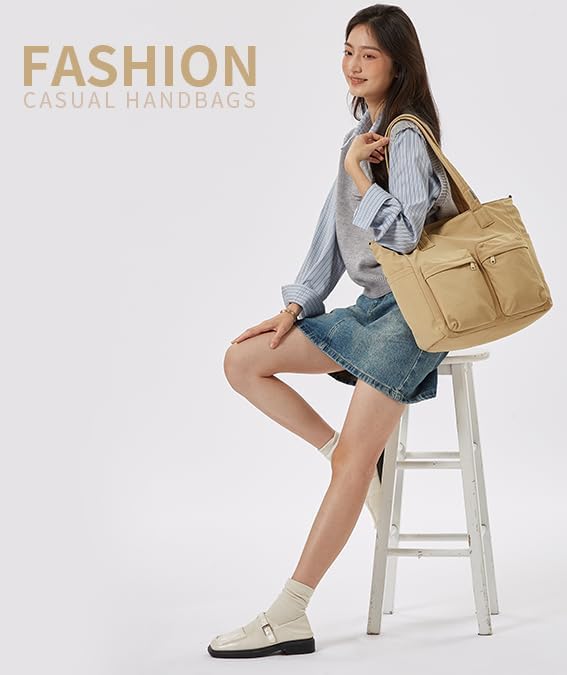 aji Tote Bag for women work, Water-Resistant Tote Bag with Multi Pockets,for Work/Travel/College/Daily