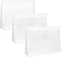 SPLF 3 Pack Leakproof Clear Toiletry bags, TSA Approved Quart Size Zipper Bags, BPA Free Travel Makeup Cosmetic Bags for Women Men, Carry on Airport Airline Compliant Bags-White