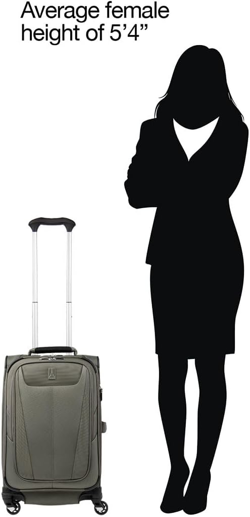 Travelpro Maxlite 5 Softside Expandable Carry-On Luggage with Spinner Wheels, Lightweight, 21-Inch — Slate Green