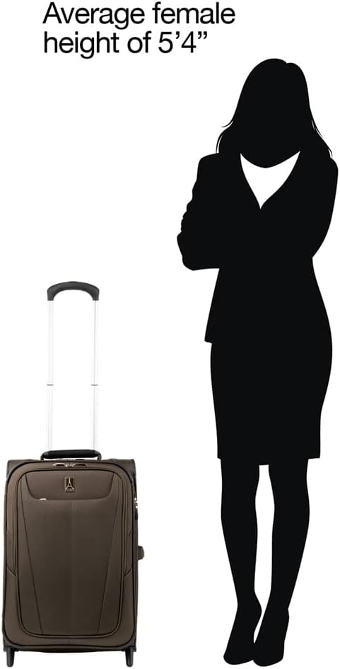 Travelpro Maxlite 5 Softside Expandable Upright 2 Wheel Carry on Luggage, Lightweight Suitcase, Men and Women, Mocha, Carry On 22-Inch