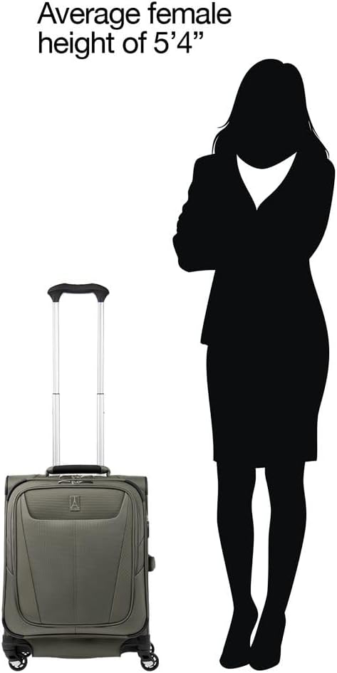 Travelpro Maxlite 5 Softside Expandable Carry-On Luggage with Spinner Wheels, Lightweight, 19-Inch — Slate Green