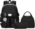 Girls Backpack Stylish Schoolbag Set for College or High Student Laptop Backpack for Women Black