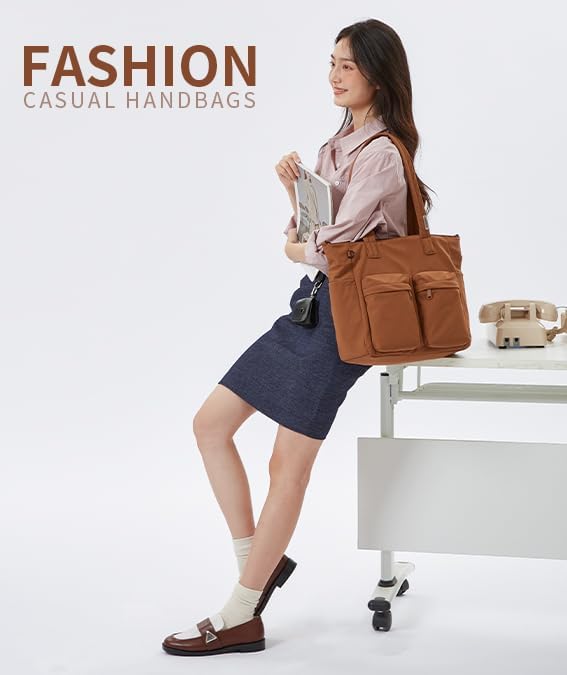 aji Tote Bag for women work, Water-Resistant Tote Bag with Multi Pockets,for Work/Travel/College/Daily
