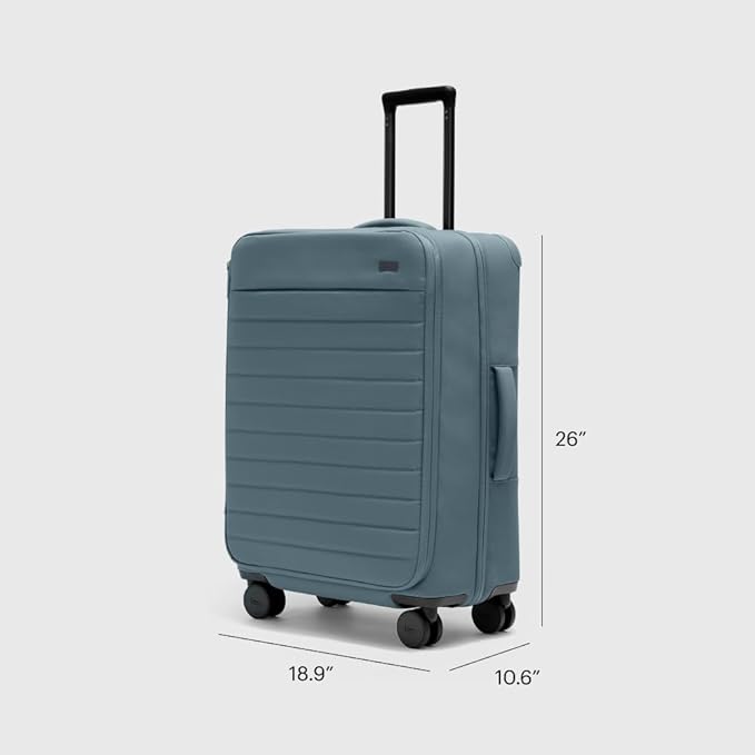 Away Softside Medium Checked Suitcase, 26 Inch Lightweight, Expandable Luggage For Men & Women, Durable Nylon Exterior, TSA Approved Lock, Ideal For Trips 1-2 Weeks, Coast Blue