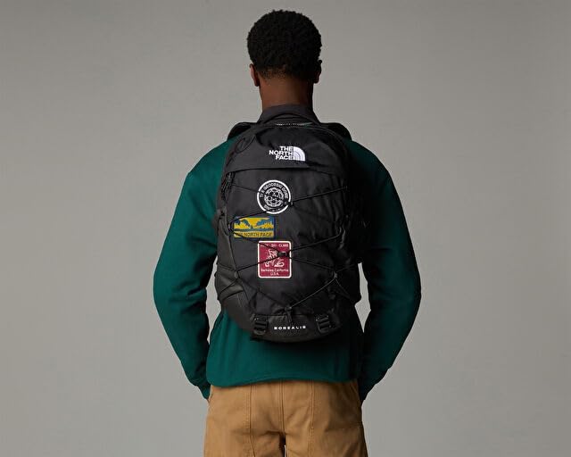 THE NORTH FACE Borealis Commuter Laptop Backpack | Water Repellent Finish, 16" Laptop Sleeve, Large Main Compartment for Everyday Carry, TNF Black U Borealis Patch/TNF White, One Size
