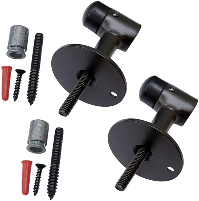 QCAA Solid Brass Door Stop, 3", Height, ORB(Oil-Rubbed Bronze), 2 Pack
