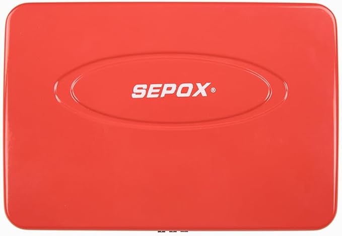 SEPOX Portable Security Case Lock Box Steel, Personal Travel Safe Storage Cabinet for Small Item, with 3 Ft Cable and Ressetable Combination Lock for Dorm, Car, Sports, Office, Red