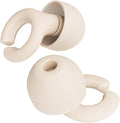 Ear Plugs, Reusable Soft Silicone Plugs with Horseshoe Shape for Comfort, Designed for Sleep and Loud Noises, 17dB (NRR) Noise Reduction Rating, Cream, 1 Pair with Portable Travel Case