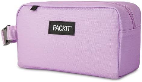 PackIt Freezable Snack Box, Lavender, Built with ECOFREEZE Technology, Collapsible, Reusable, Zip Closure with Buckle Handle, Designed For Work Snacks, Fresh Snacks On the Go, Adults, and All Ages