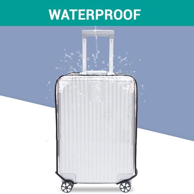 Clear Suitcase Cover - 20 24 26 28 30 Inch Waterproof PVC Suitcase Cover - Transparent Travel Suitcase Wrap - Protective Cover Case for Wheeled Luggage (30-Inch)