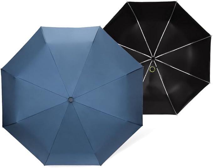 Cuby UV Sun Umbrella Compact Folding Umbrella lightweight Portable Manual Travel Umbrella for Rainproof & 99% UV Protection with Black Anti-UV Coating