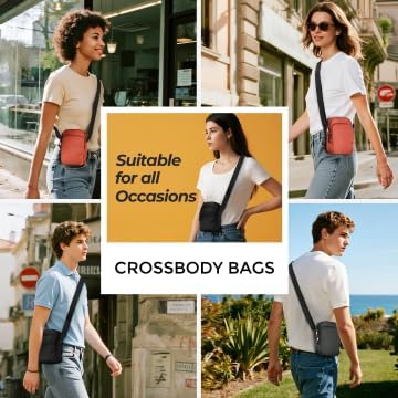 BROADREAM Small Crossbody Bag Men Women, Anti-Theft Crossbody Sling bags - Mini Shoulder Travel Bag for Hiking Sports