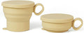 carrotez 2 pack MiniSilicone Collapsible Travel Cup for Camping, Hiking, Backpacking, and Picnics, 6 oz, Reusable, Food-grade, BPA- Free, Lightweight, Unbreakable, Portable, Small Size - Yellow Butter