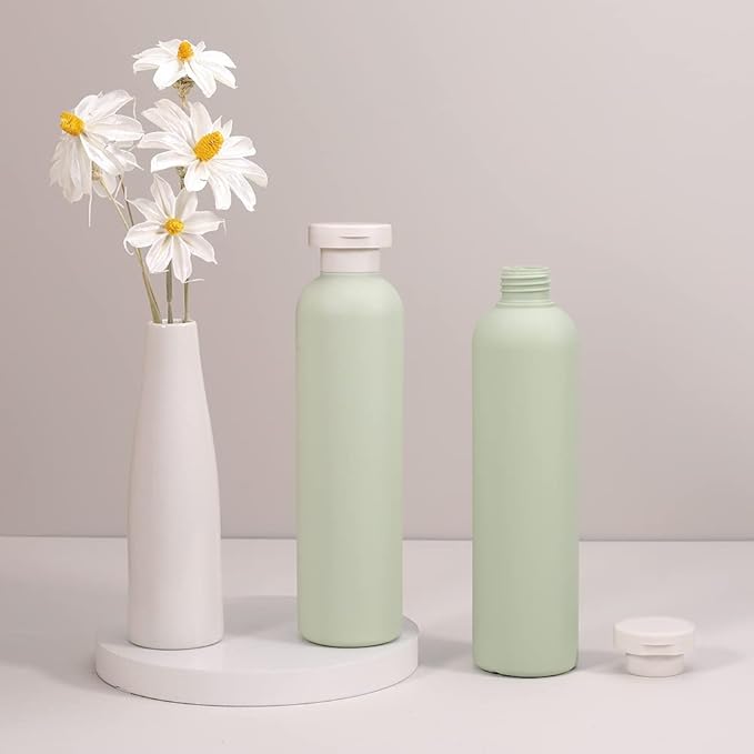 13.5oz Squeeze Bottles with Flip Cap, Refillable Plastic Travel Bottles for Creams, Lotion, Shampoo, Conditioner (2 Pcs)