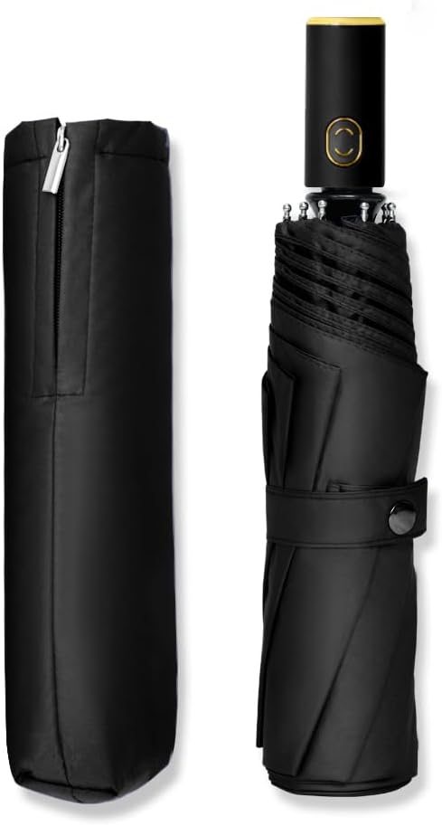 Cuby UV Sun Umbrella Compact Folding Umbrella lightweight Portable Manual Travel Umbrella for Rainproof & 99% UV Protection with Black Anti-UV Coating