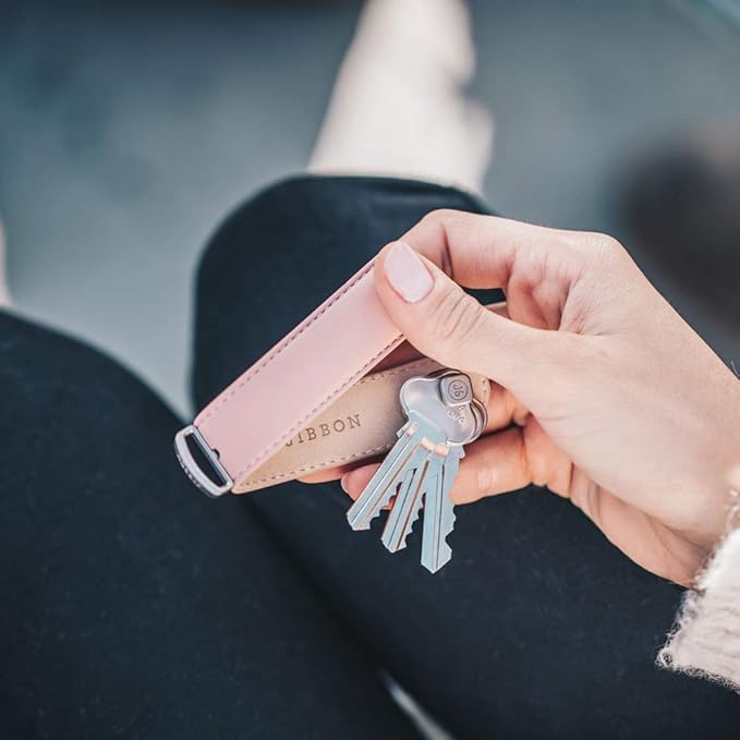 Jibbon Italian Premium Leather Key Organizer - Stylish Key Holder with Marine Grade 316 Stainless Steel, Compact EDC Keychain