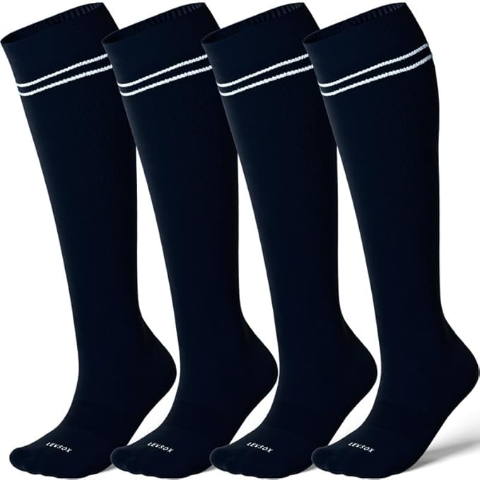 LEVSOX Compression Socks for Pregnant Women 20-30 mmHg Knee High Cute Funny Mens Supports Socks for Nurses, Medical, Travel